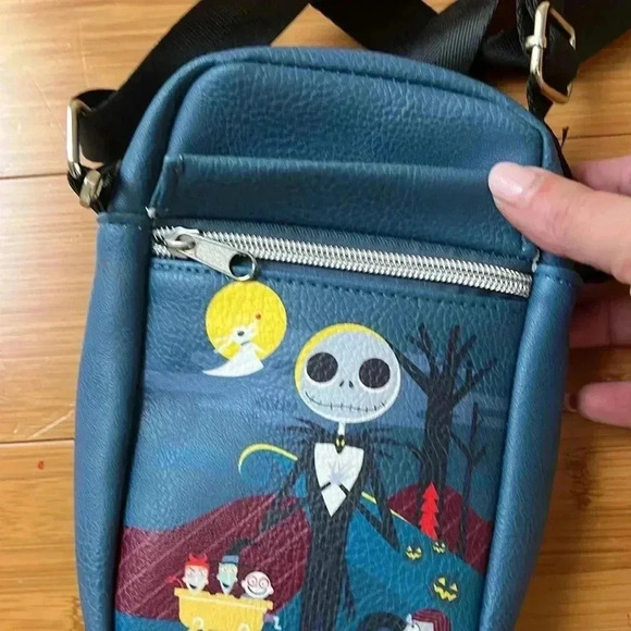 Buckle Down Nightmare Before Christmas Stylized Jack Cemetery Scene Blues - Picture 3 of 9